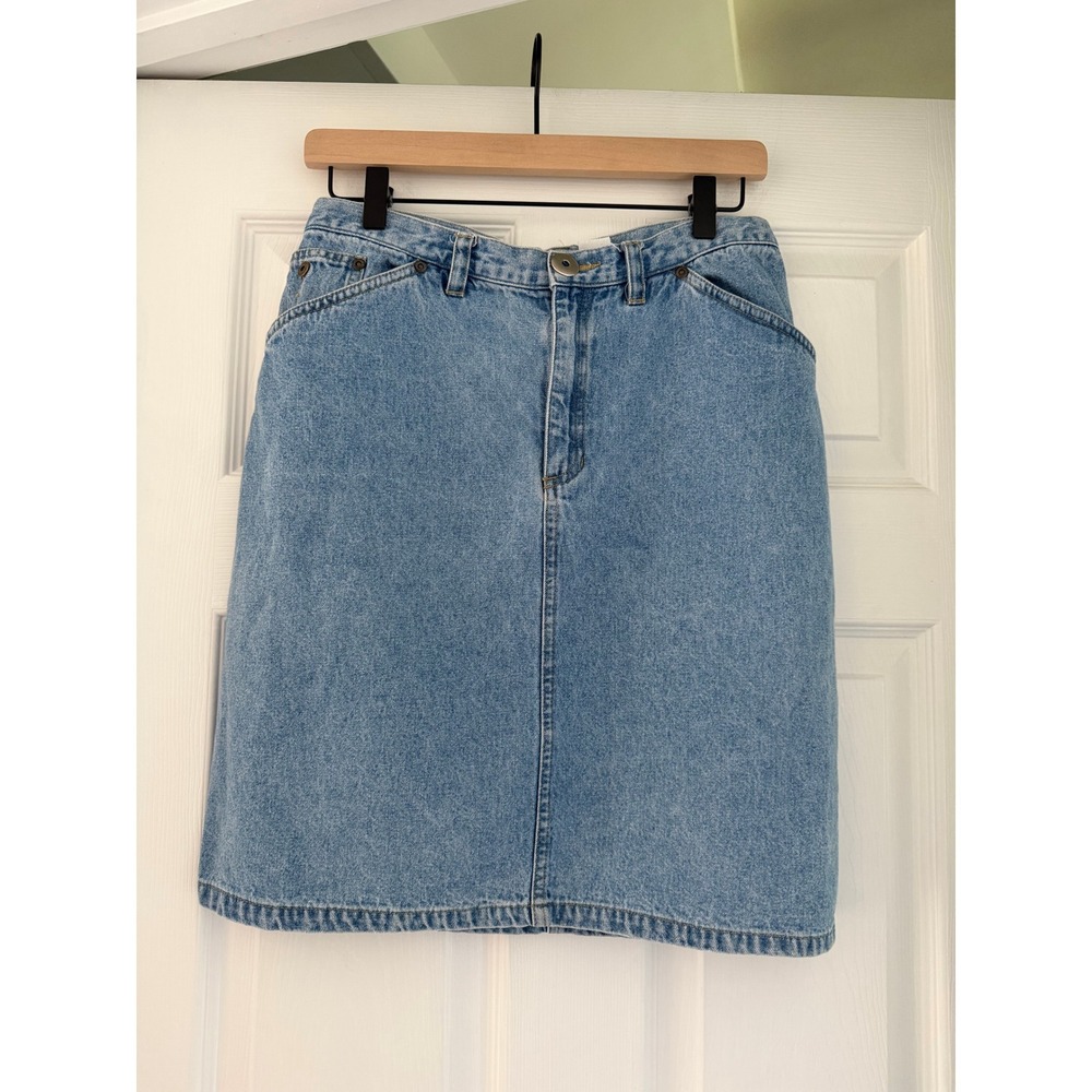 Vintage‎ Liz Claiborne Denim Midi Skirt Cottage Trad Classic